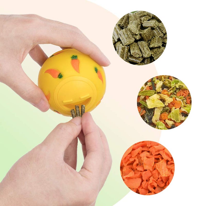 Niteangel Treat Ball, Snack Ball for Guinea Pigs, Rabbits, Hedgehogs and Other Small Pets (Small, Yellow & Blue) - Image 4